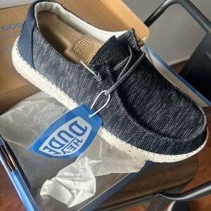 Hey Dude Black and White Slip-On Loafers